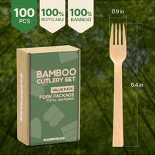 Load image into Gallery viewer, Bamboo Forks 100 Pieces