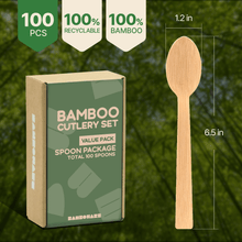 Load image into Gallery viewer, Bamboo Spoons 100 Pieces