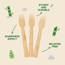 Load image into Gallery viewer, Bamboo Forks 100 Pieces
