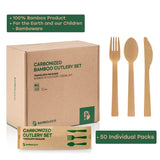 Bamboo Utensils 50 Individual Packs