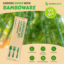 Load image into Gallery viewer, Bamboo Utensils 50 Individual Packs
